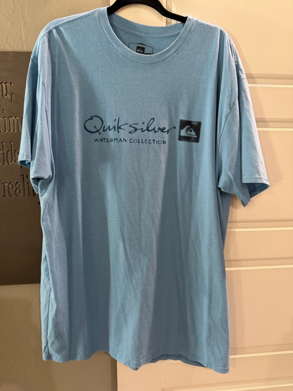 Quiksilver Light Blue Waterman Logo Short Sleeve Tee